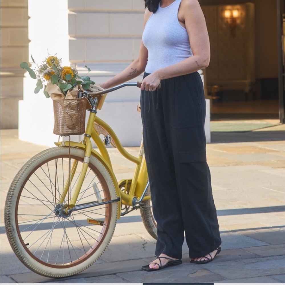 Linen-Blend Pull-On Cargo Pant